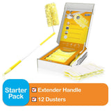 Swiffer Dusters Heavy Duty Extender Handle Starter Kit (1 Handle, 12 Dusters)