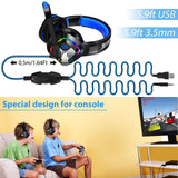 ZIUMIER Gaming Headset PS4 Headset, Xbox One Headset with Noise Canceling Mic and Rgb Light, PC Headset w/ Stereo Surround Sound, Over-Ear Headphones