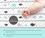 Stretchy Fitted Crib Sheets Set-Brolex 2 Pack Portable Crib Mattress Topper for Baby Boys Girls,Ultra Soft Jersey,Full Standard,Elephant & Whale