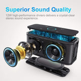 DOSS SoundBox Touch Wireless Bluetooth V4.0 Portable Speaker with HD Sound and Bass, 12H Playtime, BLACK