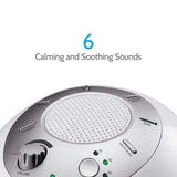 White Noise Sound Machine | Portable Sleep Therapy for Home , Office , Baby & Travel, silver