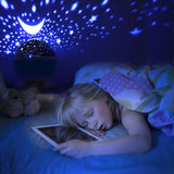 Kids Star Night Light, 360-Degree Rotating Star Projector, Desk Lamp 4 LEDs 8 Colors Changing with USB Cable, Best for Children Baby Bedroom