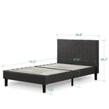 Zinus Shalini Upholstered Diamond Stitched Platform Bed / Mattress Foundation