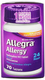 Allegra Adult 24 Hour Allergy Tablets, 70 Tablets, Long-Lasting Fast-Acting Antihistamine
