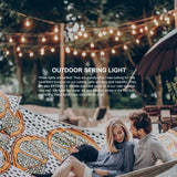 48 FT Outdoor String Lights Commercial Great Weatherproof Strand Edison Vintage 15 Bulbs