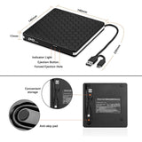 External DVD Drive, Amicool USB 3.0 Type-C CD DVD +/-RW Optical Drive USB C Burner Slim CD/DVD ROM Rewriter Writer Reader Portable for PC