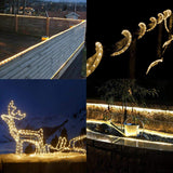 33ft 240 LED Rope Light, Waterproof, Connectable, Low Voltage, Warm White