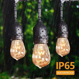 49FT Outdoor String Lights Commercial Grade Weatherproof Yard Lights, 11W Incandescent Bulbs