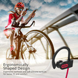 Mpow Flame Bluetooth Headphones Sport IPX7 Waterproof Wireless Sport Earbuds, Richer Bass HiFi Stereo In-Ear Earphones, 7-9 Hrs Playback Red