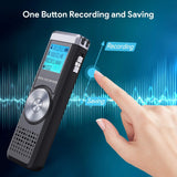 32GB Digital Voice Recorder,TENSAFEE Dictaphone Sound Activated Recorder, Portable Rechargeable HD Audio Recorder