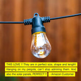 Ambience Pro - Waterproof LED Outdoor Solar String Lights - 1W Vintage Edison Bulbs - 27 Ft