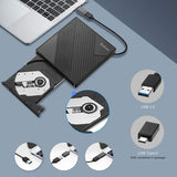 Rodzon External CD Drive Type C USB 3.0 Portable CD DVD +/-RW Drive Slim DVD/CD ROM Rewriter Burner Writer Compatible with PC Windows  OS
