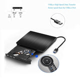 Rioddas External CD Drive, USB 3.0 Portable CD/DVD +/-RW Drive Slim DVD/CD ROM Rewriter Burner Superdrive High Speed Data Transfer