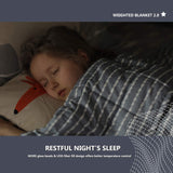 YnM Weighted Blanket (5lbs for Kids Weigh Around 40lbs, 36''x48'') | 2.0 Cool Heavy Blanket | 100% Cotton Material with Glass Beads, Blue White