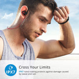 Mpow Flame Bluetooth Headphones Sport IPX7 Waterproof Wireless Sport Earbuds, Richer Bass HiFi Stereo In-Ear Earphones, 7-9 Hrs Playback Red