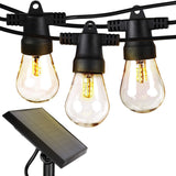 Ambience Pro - Waterproof LED Outdoor Solar String Lights - 1W Vintage Edison Bulbs - 27 Ft