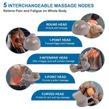 RENPHO Rechargeable Hand Held Deep Tissue Massager for Muscles,Back, Foot, Neck, Shoulder, Leg, Calf Pain Relief - Cordless Electric Percussion-White