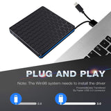External DVD Drive, M WAY USB 3.0 Type C CD Drive, Dual Port DVD-RW Player, Portable Optical Burner Writer Rewriter, High Speed Data Transfer
