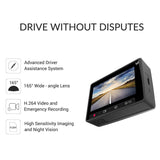 YI Smart Dash Cam, 2.7" Screen 1080P60 Full HD 165 Wide Angle Front Dashboard Camera Car DVR Vehicle Recorder with ADAS, G-Sensor - Grey