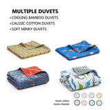 YnM Weighted Blanket (5lbs for Kids Weigh Around 40lbs, 36''x48'') | 2.0 Cool Heavy Blanket | 100% Cotton Material with Glass Beads, Blue White