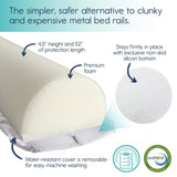 [1-Pack Toddler Bed Rail Bumper | Bed Bumpers for Toddlers | Kids Foam Safety Guard for Bed - Side Rail with Waterproof Cover