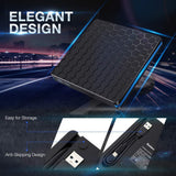 External DVD Drive, M WAY USB 3.0 Type C CD Drive, Dual Port DVD-RW Player, Portable Optical Burner Writer Rewriter, High Speed Data Transfer