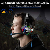 ZIUMIER Gaming Headset PS4 Headset, Xbox One Headset with Noise Canceling Mic and Rgb Light, PC Headset w/ Stereo Surround Sound, Over-Ear Headphones