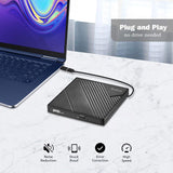 Rodzon External CD Drive Type C USB 3.0 Portable CD DVD +/-RW Drive Slim DVD/CD ROM Rewriter Burner Writer Compatible with PC Windows  OS