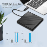 Rodzon External CD Drive Type C USB 3.0 Portable CD DVD +/-RW Drive Slim DVD/CD ROM Rewriter Burner Writer Compatible with PC Windows  OS
