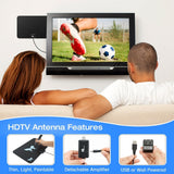 [Upgraded 2019] 1byone Digital Amplified Indoor HD TV Antenna Up to 80 Miles Range