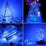 10ft 16 Pack Blue LED String Fairy Lights, 30 LED Waterproof Silver String Wire Lights