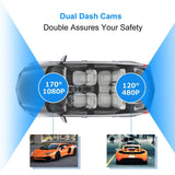 Dash Camera for Cars,hyleton 1080P HD Dual Dash Cam Front and Rear,4" IPS Screen Dashboard Camera Recorder,170°Wide Angle, G-Sensor,WDR, Night Vision