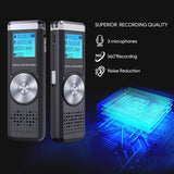 32GB Digital Voice Recorder,TENSAFEE Dictaphone Sound Activated Recorder, Portable Rechargeable HD Audio Recorder