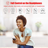 LETSCOM Bluetooth Headphones IPX7 Waterproof, Wireless Sport Earphones, HiFi Bass Stereo Sweatproof Earbuds w/Mic, Noise Cancelling Headset Redblack