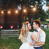 48 FT Outdoor String Lights Commercial Great Weatherproof Strand Edison Vintage 15 Bulbs