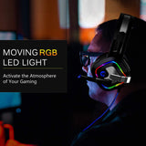 ZIUMIER Gaming Headset PS4 Headset, Xbox One Headset with Noise Canceling Mic and Rgb Light, PC Headset w/ Stereo Surround Sound, Over-Ear Headphones