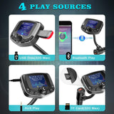 ZEEPORTE Bluetooth FM Transmitter for Car, 1.8" Color Screen Wireless Bluetooth FM Radio Adapter QC3.0 Qucik Charger with EQ Mode, 3 USB Ports