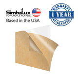 SimbaLux Acrylic Sheet Clear Cast Plexiglass 12” x 12” Square Panel 1/8” Thick (3mm) Pack of 2 Transparent Plastic Plexi Glass Board