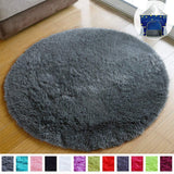 PAGISOFE Ultra Soft Round Area Rugs for Princess Prince Castle Play Tent 41” Diameter Circle Rugs for Kids Bedroom Baby Room Small  (Grey)
