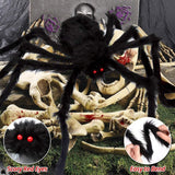200" Halloween Spider Web + 59" Giant Spider Decorations Fake Spider