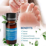 Evagloss Wart Remover Liquid - Maximum Strength- Painlessly Removes Common and Plantar Warts- BONUS Cotton Swabs