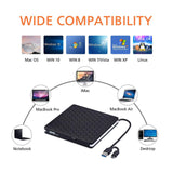 External DVD Drive, Amicool USB 3.0 Type-C CD DVD +/-RW Optical Drive USB C Burner Slim CD/DVD ROM Rewriter Writer Reader Portable for PC