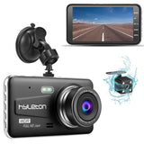 Dash Camera for Cars,hyleton 1080P HD Dual Dash Cam Front and Rear,4" IPS Screen Dashboard Camera Recorder,170°Wide Angle, G-Sensor,WDR, Night Vision