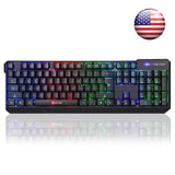 ⭐️KLIM Chroma Wireless Gaming Keyboard - USB with Led Rainbow Lighting - Backlit, Ergonomic, Quiet, Water Resistant - Black RGB PC Windows PS4