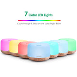 URPOWER OD-501 500ml Aromatherapy Essential Oil Diffuser Humidifier Room Decor Lighting with 4 Timer Settings, 7 LED Color Changing Lamps