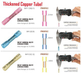 TICONN 6543871333 200PCS Heat Shrink Connectors Kit, Insulated Waterproof Electrical Marine Automotive Wire Crimp Terminals, (3 Colors / 3 Sizes)