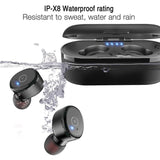 TOZO T10 Bluetooth 5.0 Wireless Earbuds with 【Wireless Charging Case】 IPX8 Waterproof TWS Stereo Headphones in-Ear Built-in Mic Headset Black