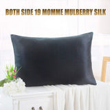 ZIMASILK 100% Mulberry Silk Pillowcase for Hair and Skin,Both Side 19 Momme Silk, 1pc (Queen 20''x30'', Black)