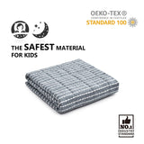 YnM Weighted Blanket (5lbs for Kids Weigh Around 40lbs, 36''x48'') | 2.0 Cool Heavy Blanket | 100% Cotton Material with Glass Beads, Blue White