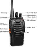 Arcshell Rechargeable Long Range Two-Way Radios with Earpiece 2 Pack UHF 400-470Mhz Walkie Talkies Li-ion Battery and Charger Included